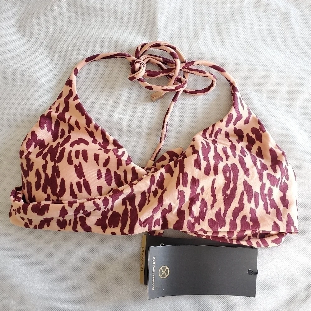 ViX Swimwear Bali Middle Loop Burgundy Bikini Top NWT Small
